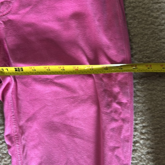 Zara The Boogie Pant High Rise Wide Leg Raw Hem Jeans Pink Sz 6 - Picture 7 of 10